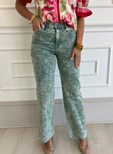 Load image into Gallery viewer, Sea Green Judy Blue Raw Hem Jean
