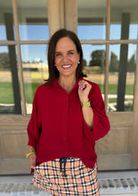 Load image into Gallery viewer, Sloane Burgundy Button Up Top