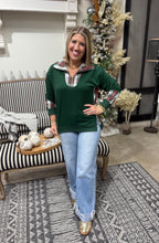 Load image into Gallery viewer, Juniper Green Plaid Pullover