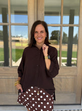 Load image into Gallery viewer, Sloane Chocolate Button Up Top