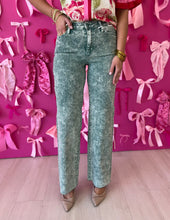Load image into Gallery viewer, Sea Green Judy Blue Raw Hem Jean