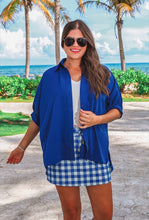 Load image into Gallery viewer, Sutton Royal Blue Button Down Top