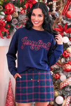 Load image into Gallery viewer, Joyful Plaid Patch Luxe Pullover Top