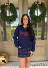 Load image into Gallery viewer, Navy Christmas Plaid Skort