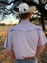 Load image into Gallery viewer, The Heirloom Square Purple Pearl Snap Shirt
