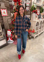 Load image into Gallery viewer, Lola Navy Tunic Flannel

