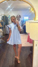 Load image into Gallery viewer, Dusty Blue Gingham Collared Dress
