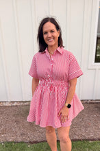 Load image into Gallery viewer, Caroline Red Striped Midi Dress
