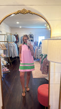 Load image into Gallery viewer, Sassy Pink &amp; Green Halter Dress
