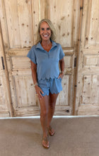 Load image into Gallery viewer, Dusty Blue Scalloped Set
