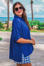 Load image into Gallery viewer, Sutton Royal Blue Button Down Top
