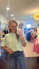 Load image into Gallery viewer, Allie Gathered Sage Top

