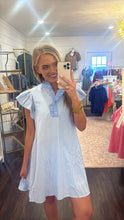 Load image into Gallery viewer, Dusty Blue Gingham Collared Dress
