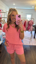 Load image into Gallery viewer, Queen of Hearts Pink Short Set
