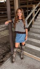 Load image into Gallery viewer, Chocolate Checkered Ruffle Top
