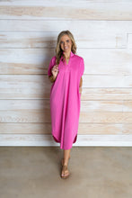 Load image into Gallery viewer, Rachel Bubble Sleeve Pink Maxi Dress

