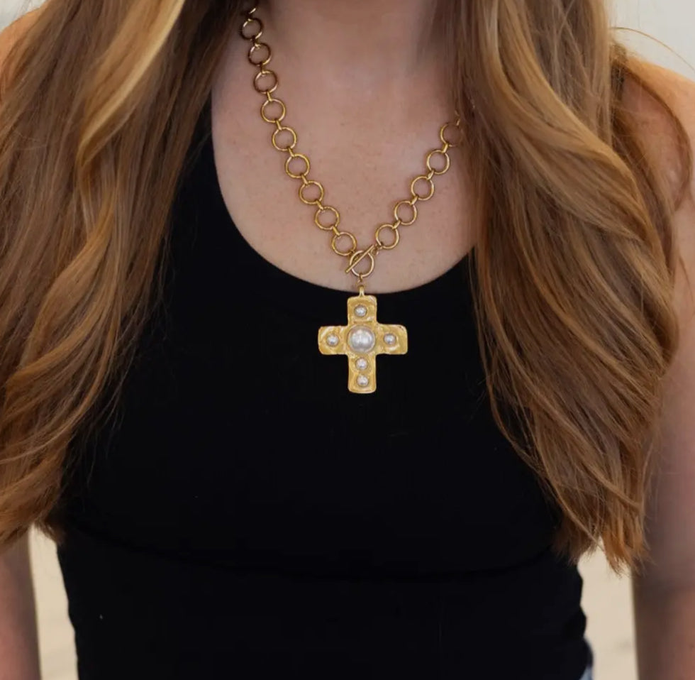 Harper Gold Cross Necklace
