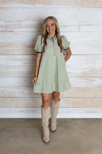 Load image into Gallery viewer, Olive Stripe V Dress
