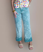 Load image into Gallery viewer, Sea Green Judy Blue Raw Hem Jean
