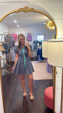 Load image into Gallery viewer, Navy Stripe Green Collar Dress
