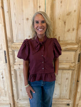 Load image into Gallery viewer, Maroon Knot Tie Top
