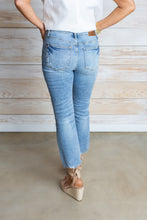 Load image into Gallery viewer, Light Wash Kick Flare Mid Rise Jean
