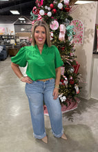 Load image into Gallery viewer, Green Puff V Top
