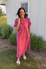 Load image into Gallery viewer, Red Stripe Long Maxi Dress
