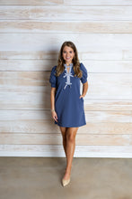 Load image into Gallery viewer, Bella Blue Bow Stripe Dress
