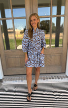 Load image into Gallery viewer, Valerie Brown &amp; Blue Long Sleeve Floral Dress
