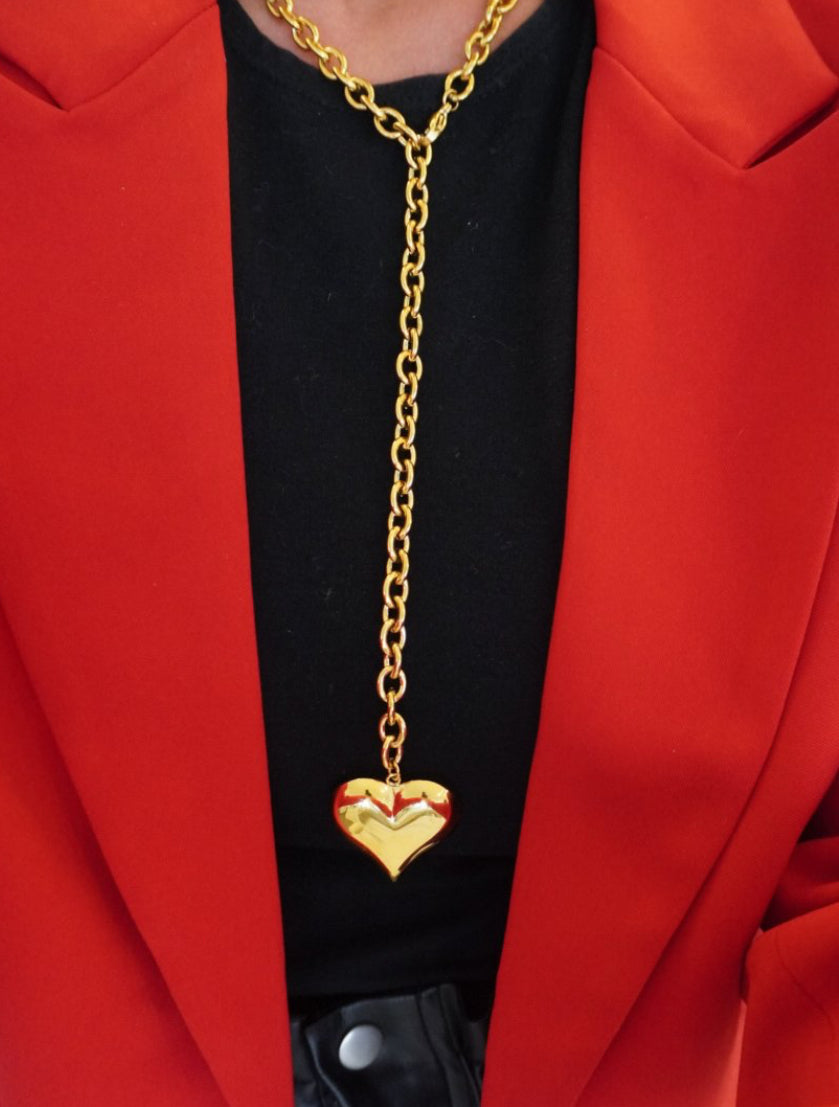 Gold XL Wrap Around Heart Necklace