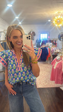 Load image into Gallery viewer, Blue Bradley Floral Top
