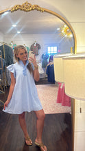 Load image into Gallery viewer, Dusty Blue Gingham Collared Dress
