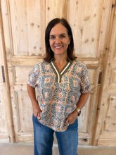 Load image into Gallery viewer, Amber Teal Design Top
