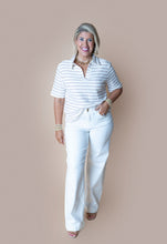 Load image into Gallery viewer, Taupe &amp; White Striped Top
