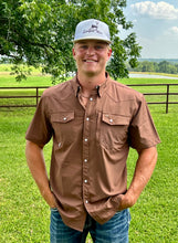Load image into Gallery viewer, Brown Pearl Snap Western Pocket Cowboy Fit
