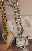 Load image into Gallery viewer, Gold Large Open Heart Necklace

