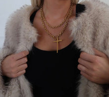 Load image into Gallery viewer, Wrap Around Gold Cross Necklace
