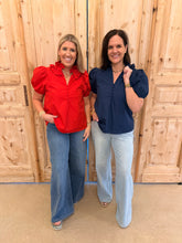 Load image into Gallery viewer, Rachel Navy Collar Top
