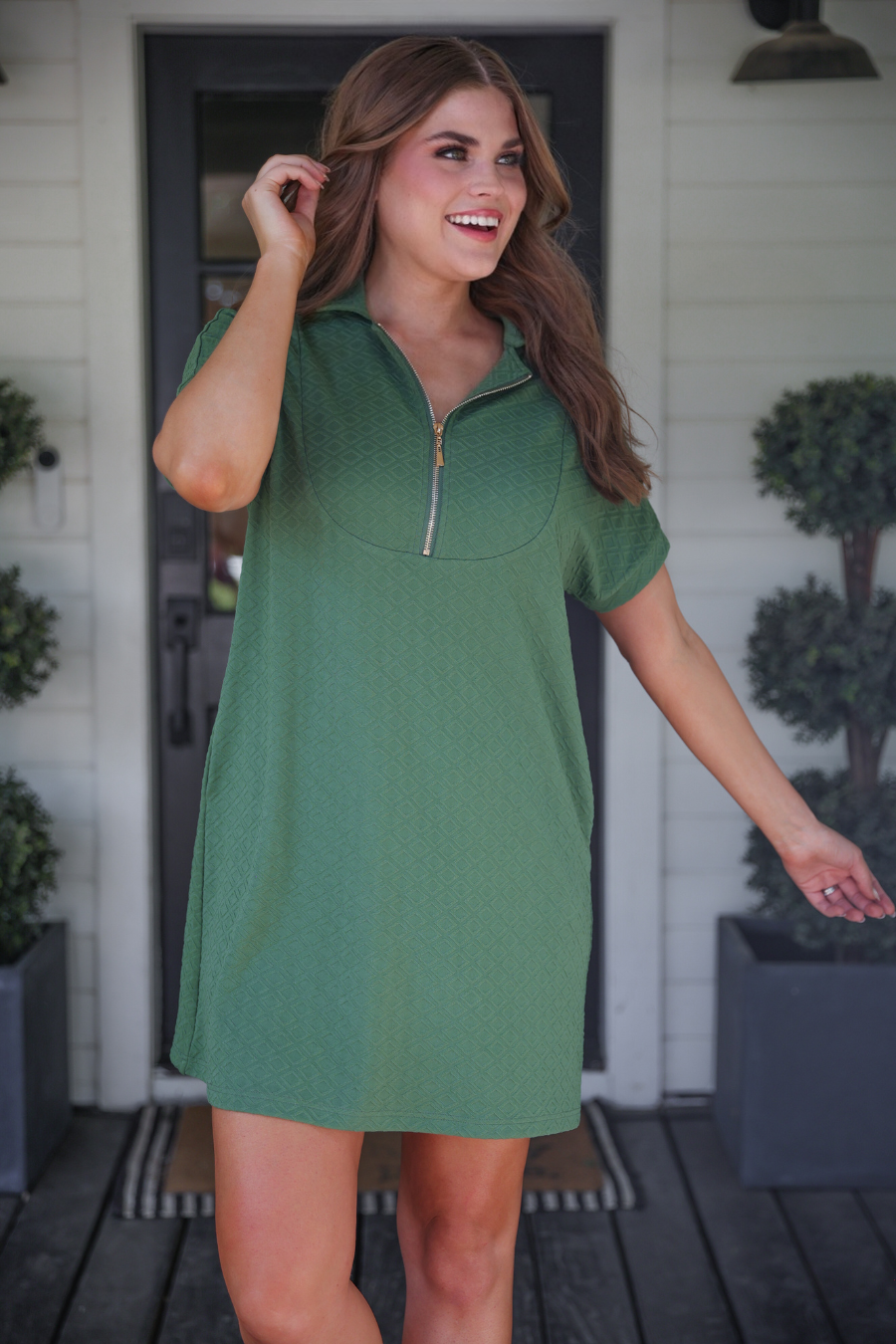 Ezra Olive Textured Dress