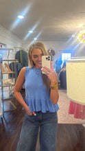 Load image into Gallery viewer, Blue Scalloped Top
