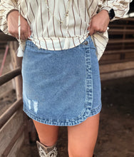 Load image into Gallery viewer, Denim Wrap Around Skirt
