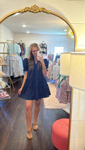 Load image into Gallery viewer, Navy Scalloped Dress
