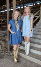 Load image into Gallery viewer, Dark Denim Ruffle Sleeve Dress
