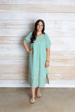 Load image into Gallery viewer, Hayley Green Stripe Dress
