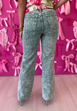 Load image into Gallery viewer, Sea Green Judy Blue Raw Hem Jean

