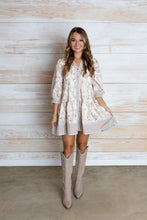 Load image into Gallery viewer, Ivory Tan Floral Dress
