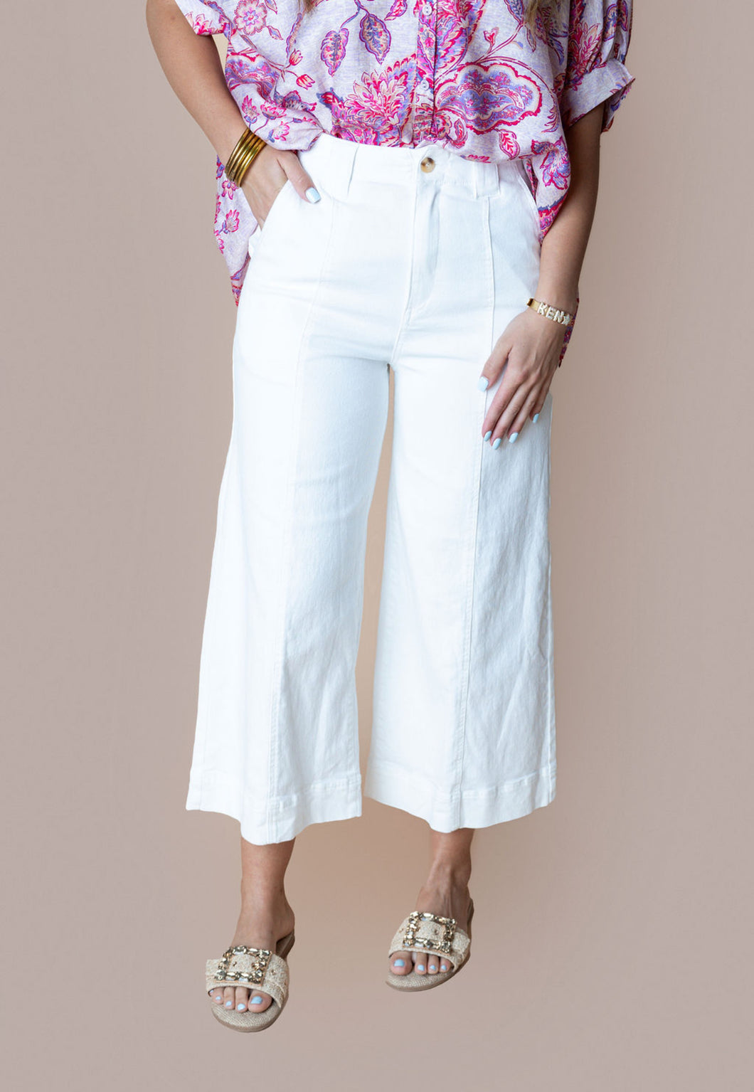 White Crop Jeans