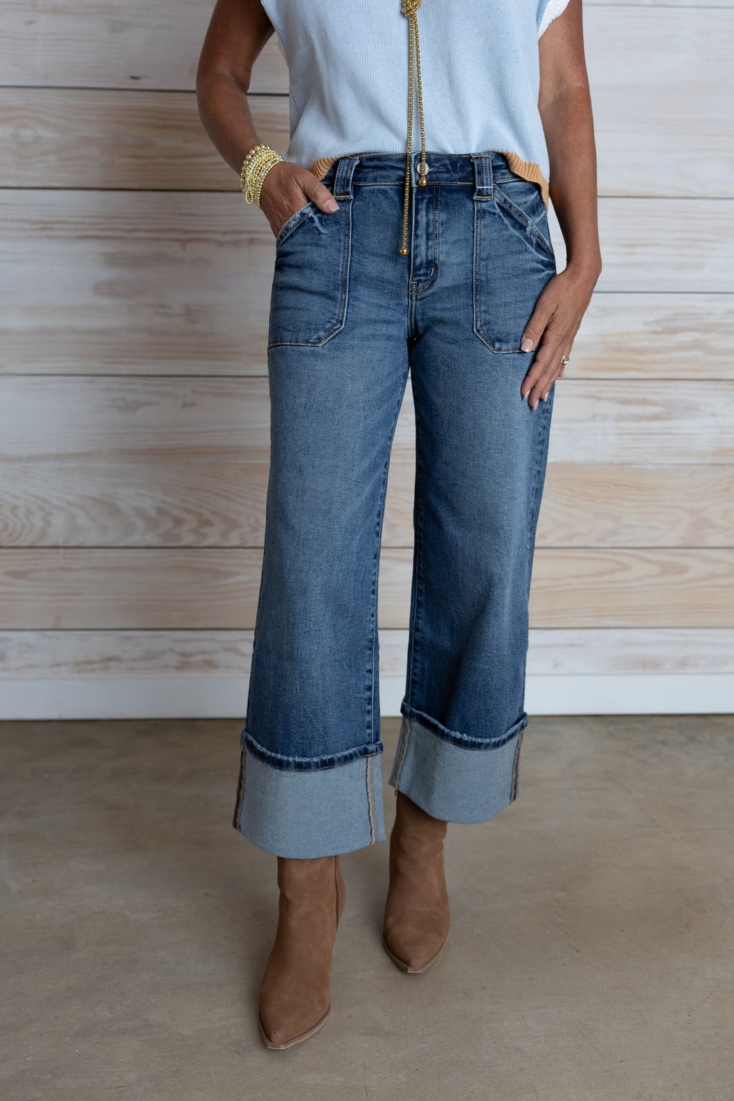 Dark Denim Cuff Kancan Jean