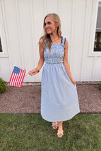 Load image into Gallery viewer, Blue Stripe Midi Dress
